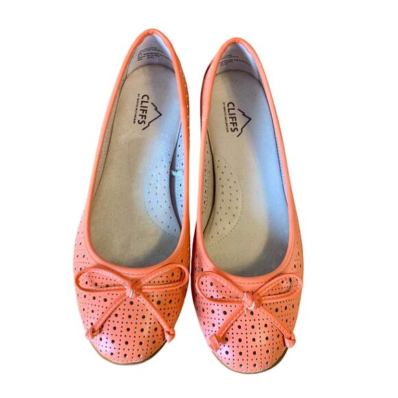 Cliffs White Mountain Womens Sz 8W Shoes Cheryl Tangerine Ballet Flats Summer - Picture 1 of 13